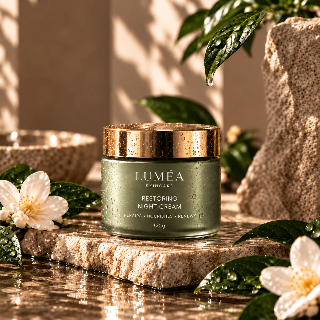 Complete LUMEA Ritual bundle, featuring Restoring Night Cream